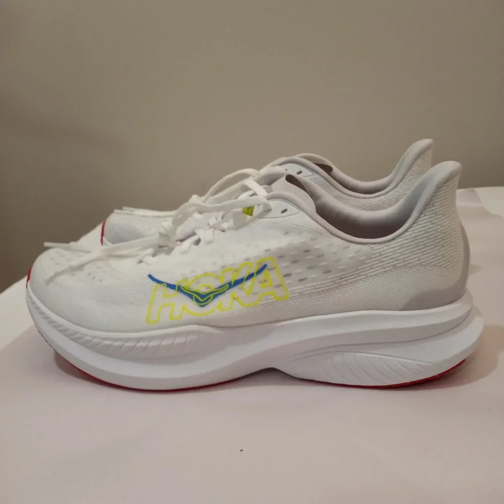 HOKA ONE ONE MACH 6 RUNNNG SHOE WHITE MEN SIZE 13 NEW